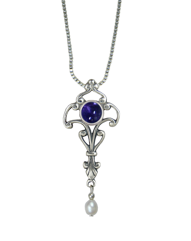 Sterling Silver Necklace With Iolite